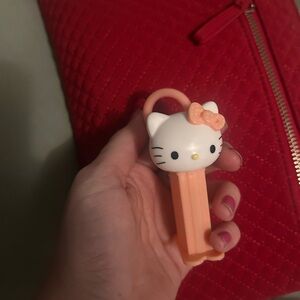 Hello Kitty Peach and White pez Keychain